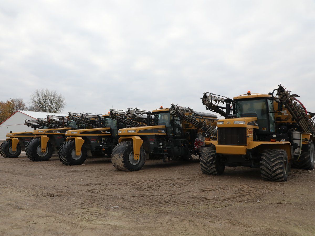 Lineup of Terragators in the yard at Hoegy's Farm Supply